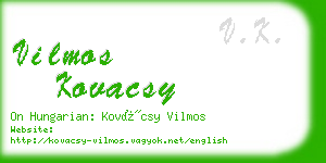vilmos kovacsy business card